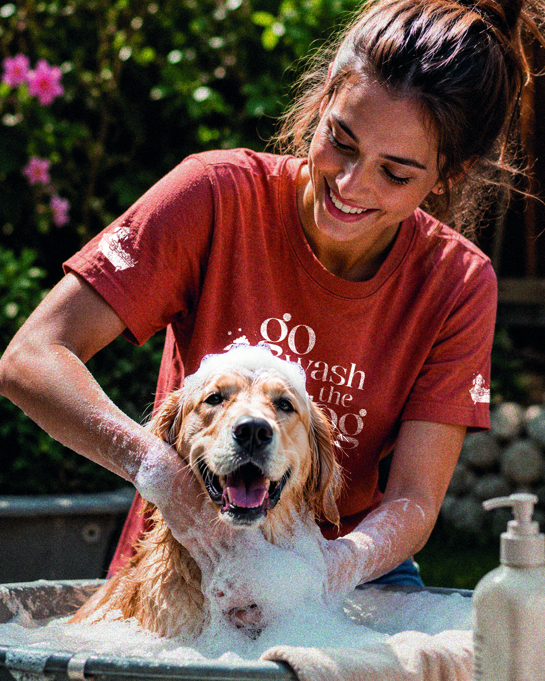Camisola Go Wash the Dog em terracota